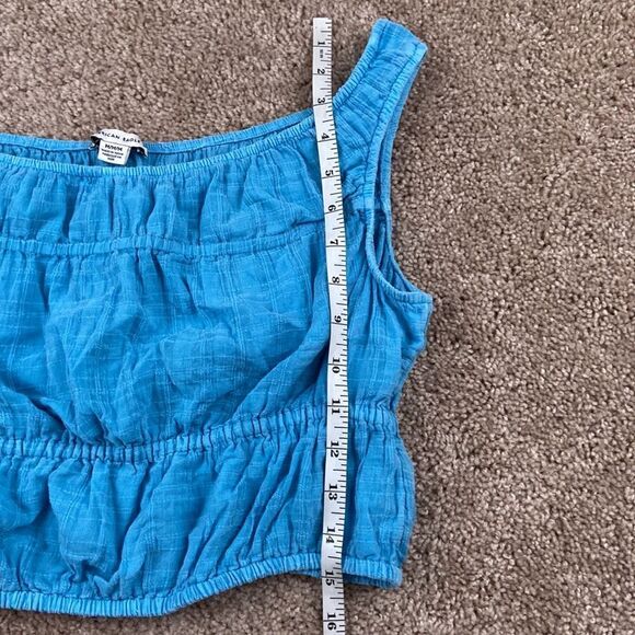 American Eagle Cotton Cropped Peasanty Blouse size Medium - Picture 7 of 7